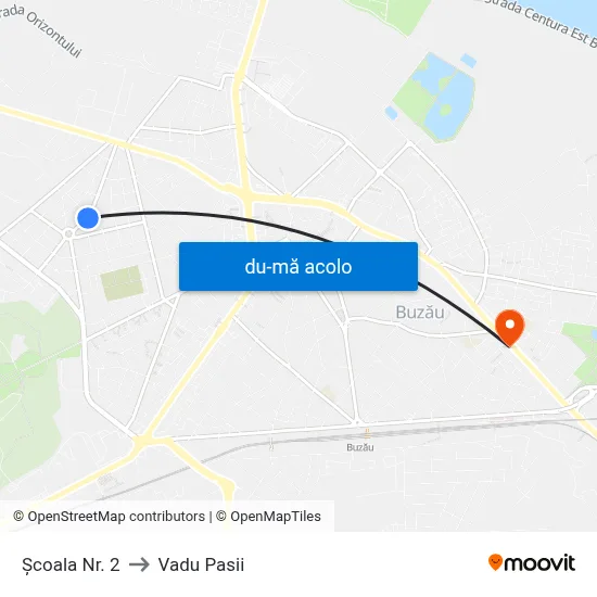 Harta de Școala Nr. 2 către Vadu Pasii