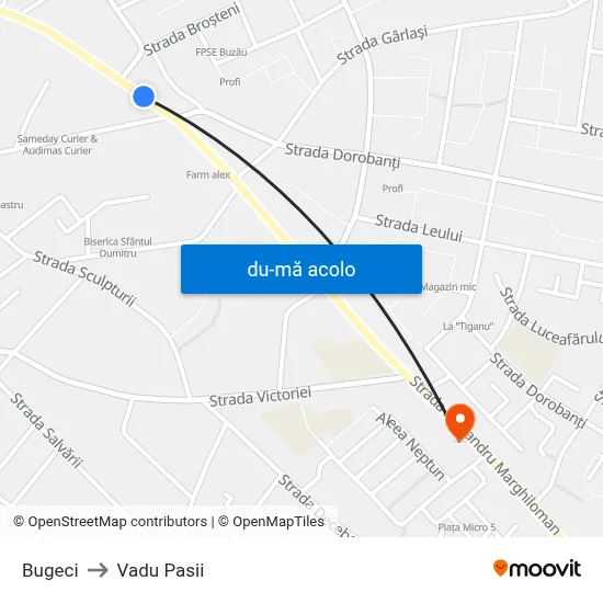 Harta de Bugeci către Vadu Pasii