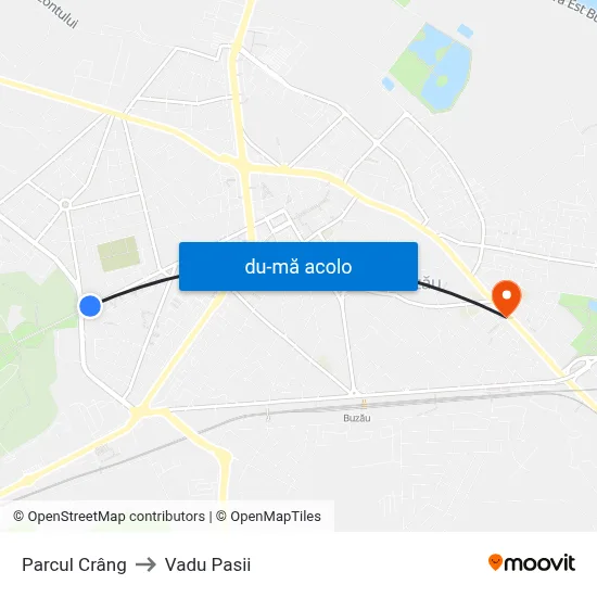 Harta de Parcul Crâng către Vadu Pasii