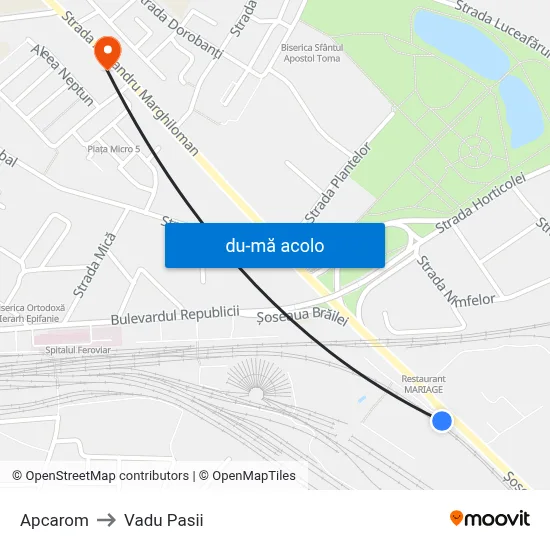 Harta de Apcarom către Vadu Pasii