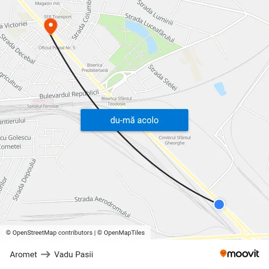 Harta de Aromet către Vadu Pasii