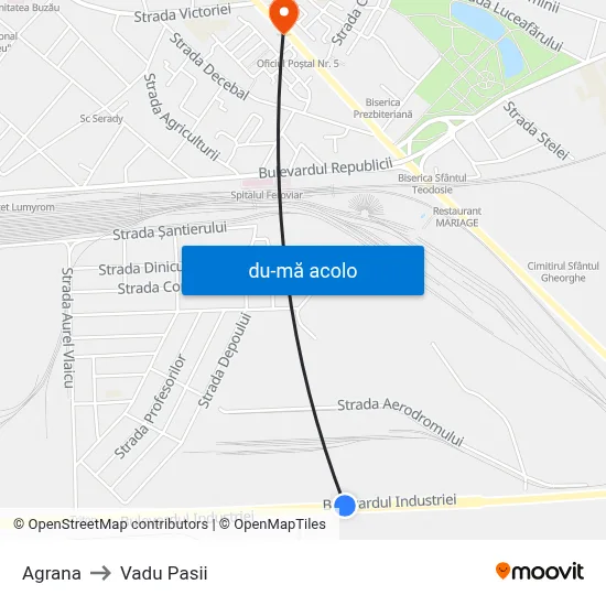 Harta de Agrana către Vadu Pasii