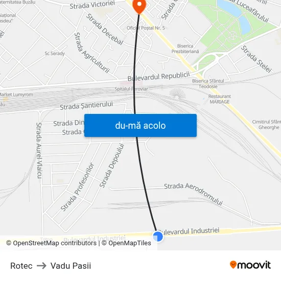 Harta de Rotec către Vadu Pasii