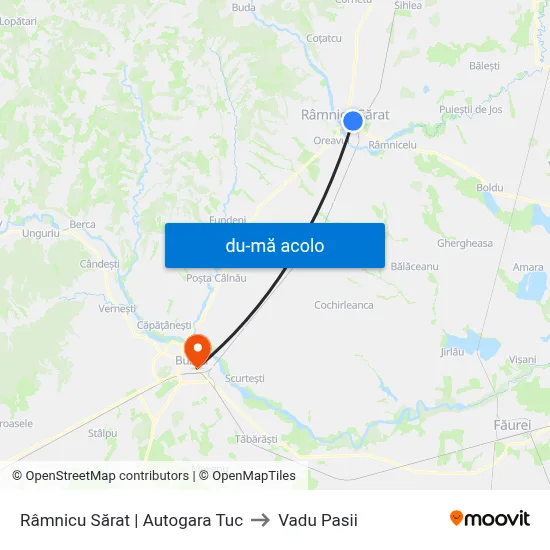 Harta de Râmnicu Sărat | Autogara Tuc către Vadu Pasii