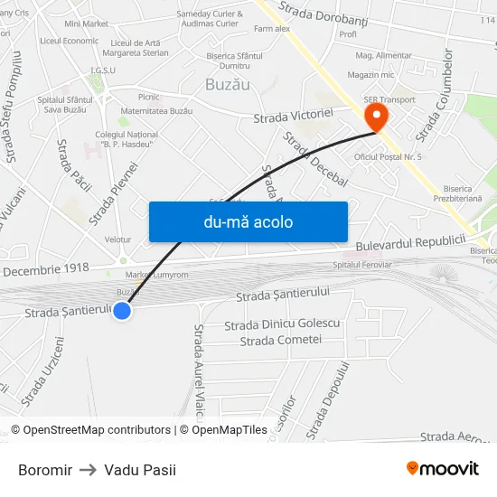 Harta de Boromir către Vadu Pasii