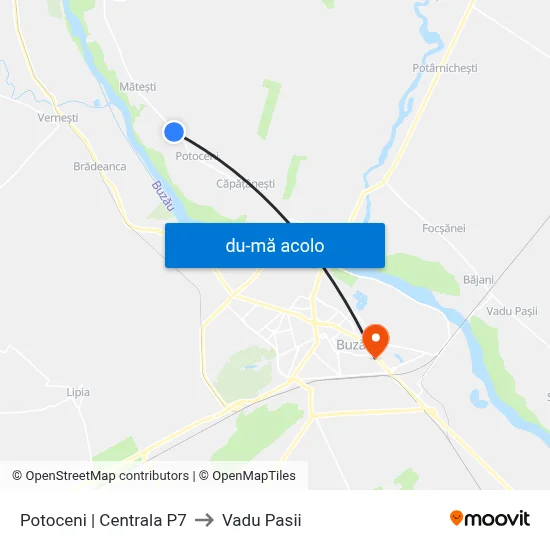 Harta de Potoceni | Centrala P7 către Vadu Pasii
