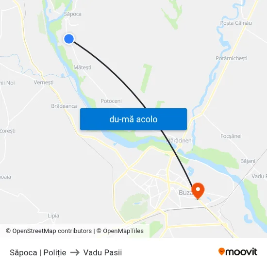Harta de Săpoca | Poliție către Vadu Pasii