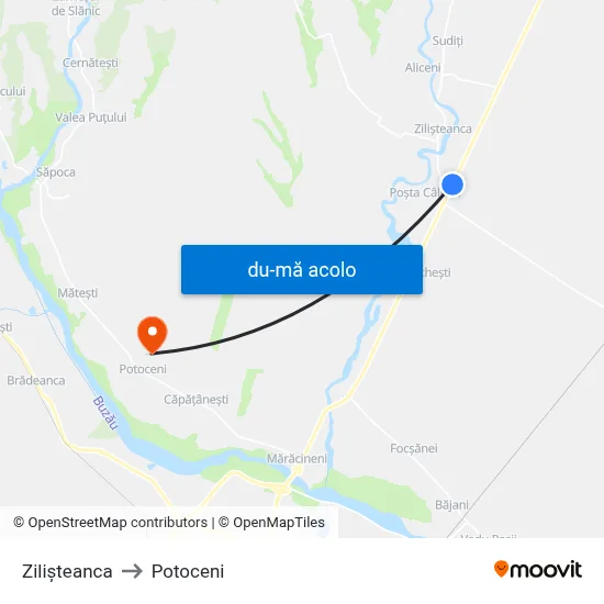 Harta de Zilișteanca către Potoceni