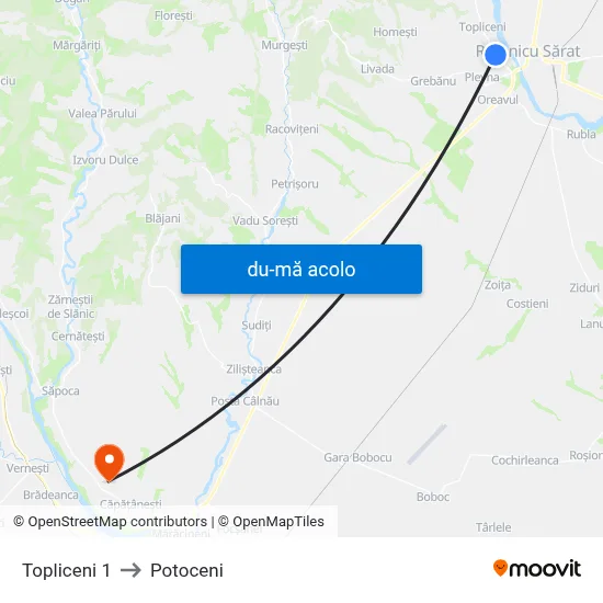 Harta de Topliceni 1 către Potoceni