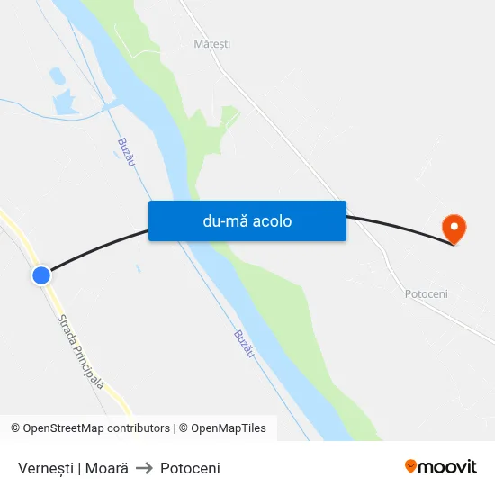 Harta de Vernești | Moară către Potoceni