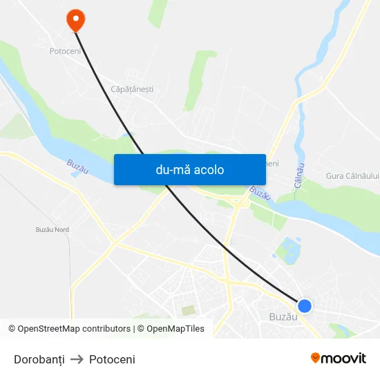 Harta de Dorobanți către Potoceni