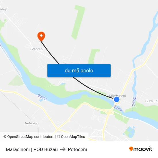 Harta de Mărăcineni | POD Buzău către Potoceni