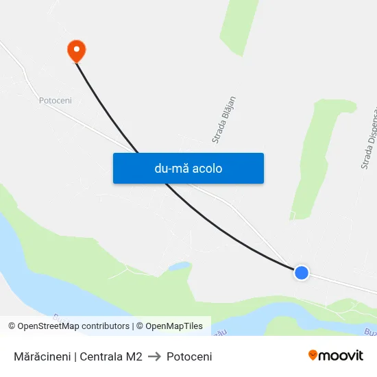 Harta de Mărăcineni | Centrala M2 către Potoceni