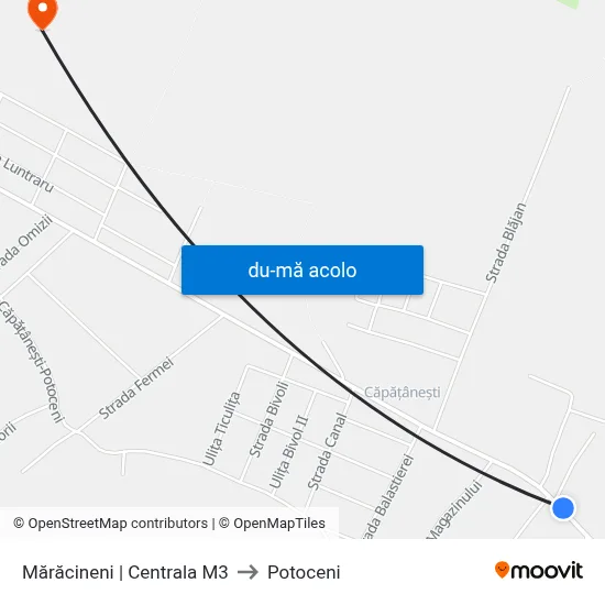 Harta de Mărăcineni | Centrala M3 către Potoceni