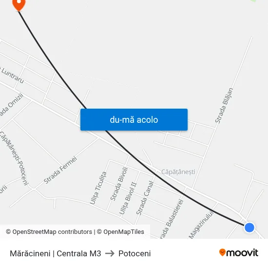 Harta de Mărăcineni | Centrala M3 către Potoceni