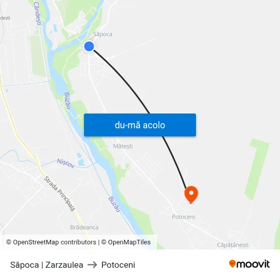 Harta de Săpoca | Zarzaulea către Potoceni