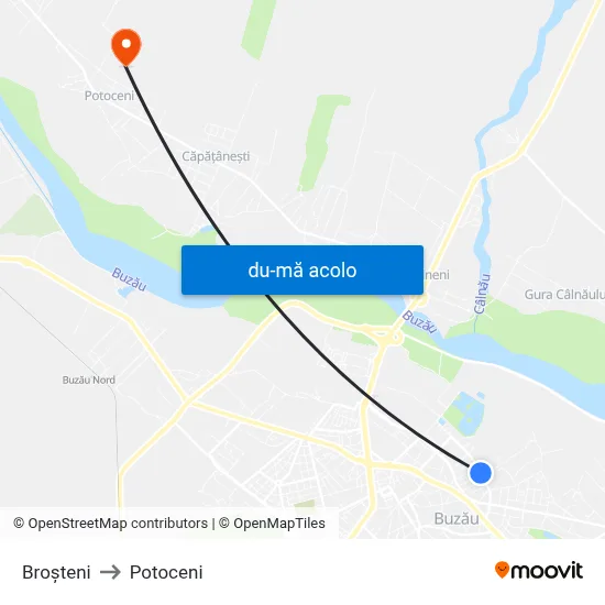 Harta de Broșteni către Potoceni