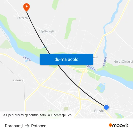 Harta de Dorobanți către Potoceni