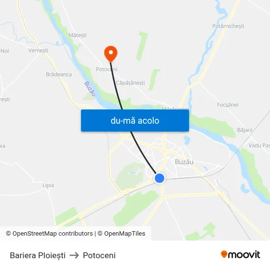 Harta de Bariera Ploiești către Potoceni