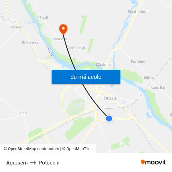 Harta de Agrosem către Potoceni