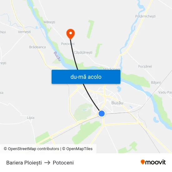 Harta de Bariera Ploiești către Potoceni