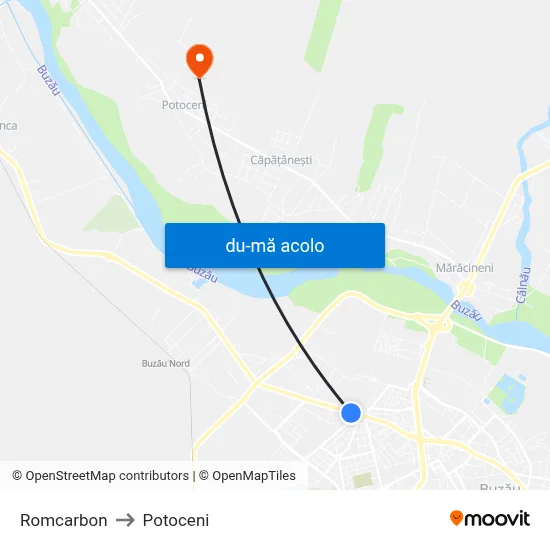 Harta de Romcarbon către Potoceni