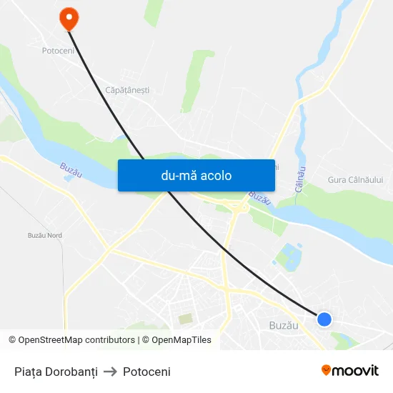 Harta de Piața Dorobanți către Potoceni