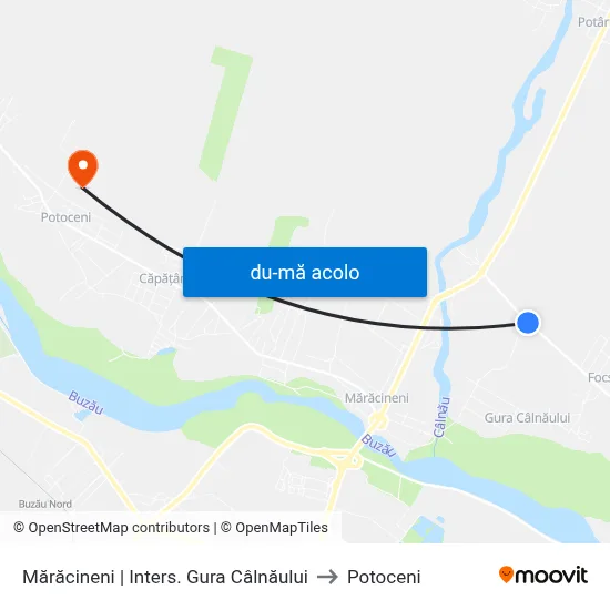 Harta de Mărăcineni | Inters. Gura Câlnăului către Potoceni
