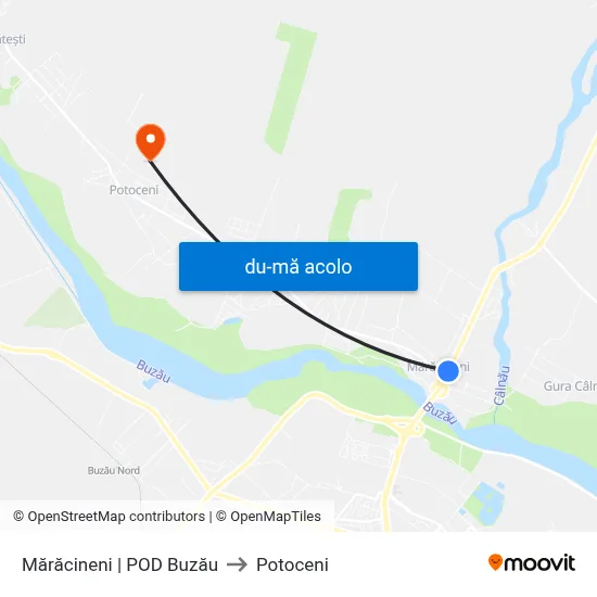 Harta de Mărăcineni | POD Buzău către Potoceni