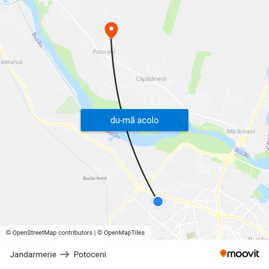 Harta de Jandarmerie către Potoceni