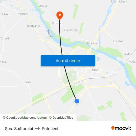 Harta de Șos. Spătarului către Potoceni