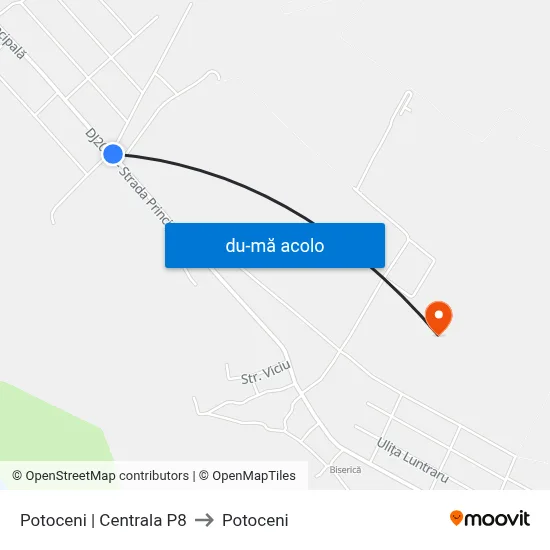 Harta de Potoceni | Centrala P8 către Potoceni
