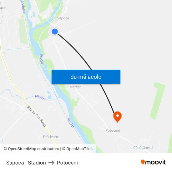 Harta de Săpoca | Stadion către Potoceni