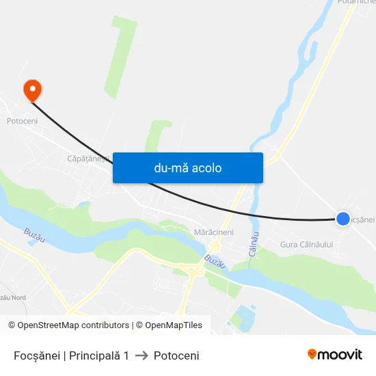 Harta de Focșănei | Principală 1 către Potoceni