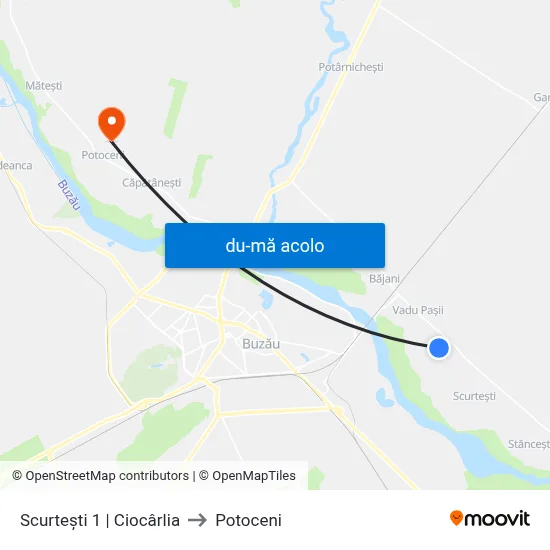 Harta de Scurtești 1 | Ciocârlia către Potoceni