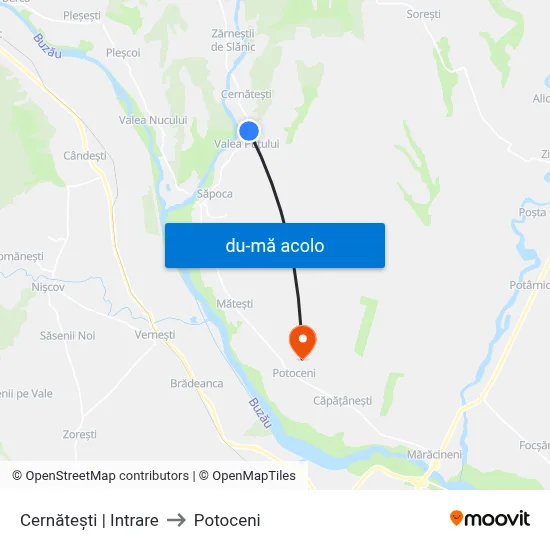 Harta de Cernătești | Intrare către Potoceni