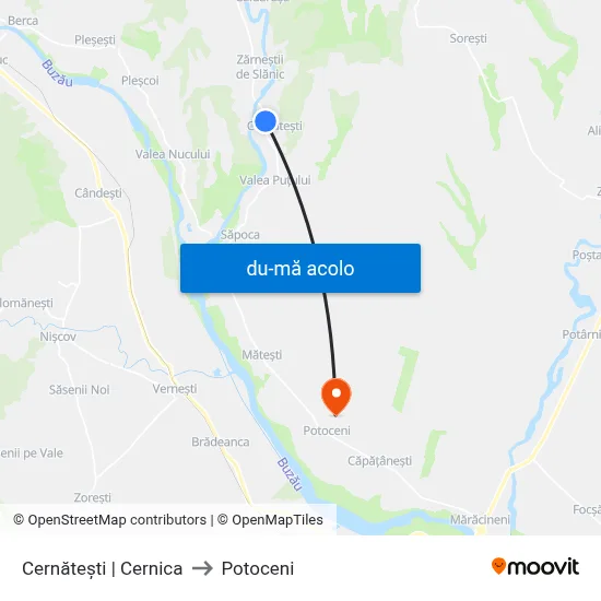 Harta de Cernătești | Cernica către Potoceni