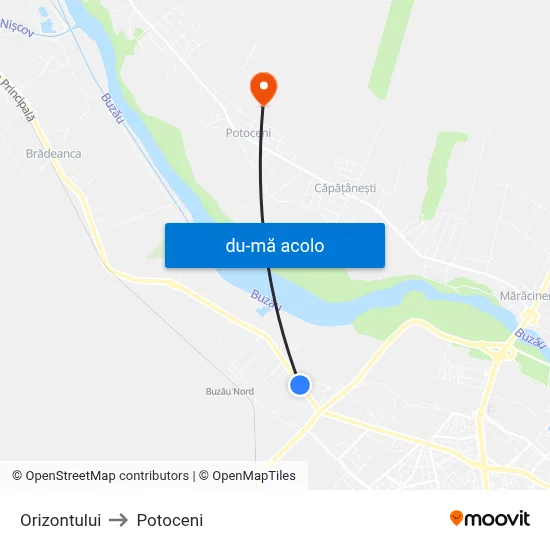 Harta de Orizontului către Potoceni