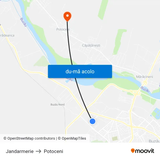 Harta de Jandarmerie către Potoceni