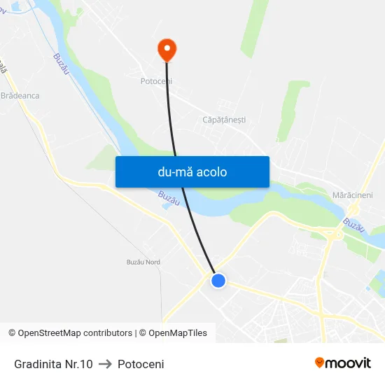 Harta de Gradinita Nr.10 către Potoceni