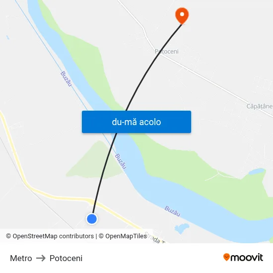 Harta de Metro către Potoceni