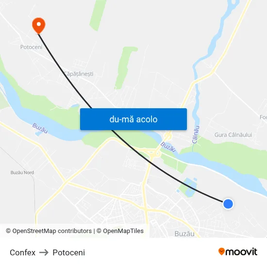 Harta de Confex către Potoceni