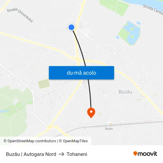 Harta de Buzău | Autogara Nord către Tohaneni