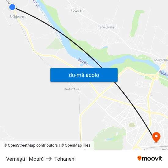Harta de Vernești | Moară către Tohaneni