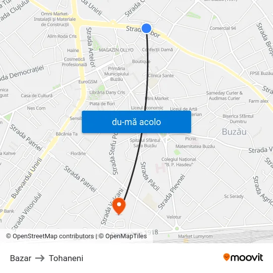 Harta de Bazar către Tohaneni