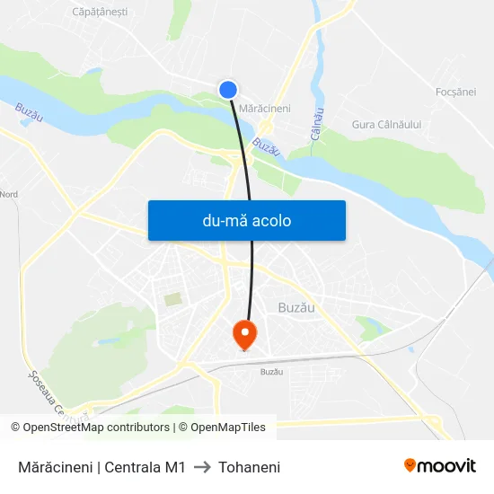 Harta de Mărăcineni | Centrala M1 către Tohaneni