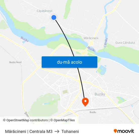 Harta de Mărăcineni | Centrala M3 către Tohaneni