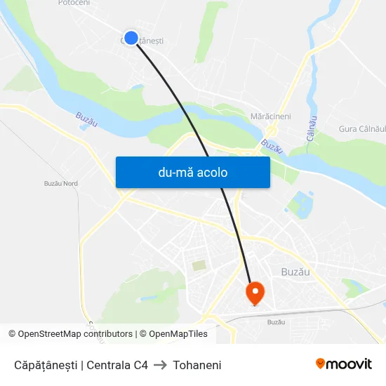 Harta de Căpățânești | Centrala C4 către Tohaneni