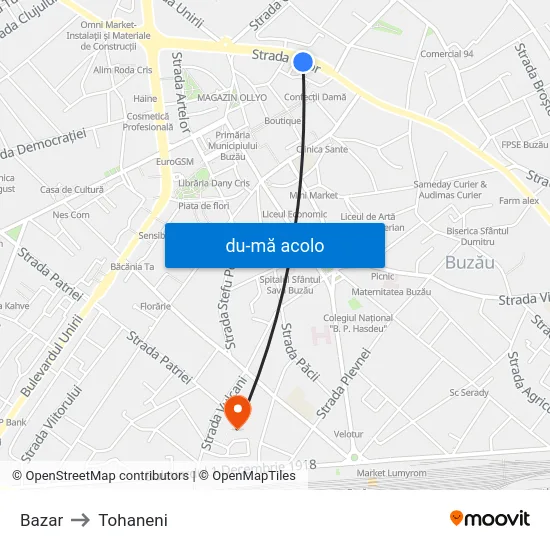 Harta de Bazar către Tohaneni