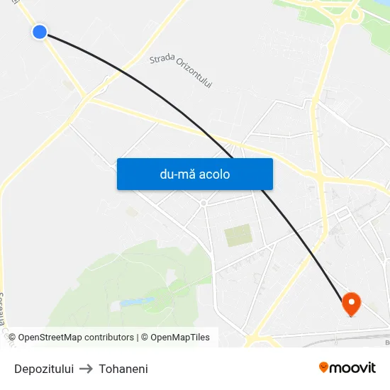 Harta de Depozitului către Tohaneni